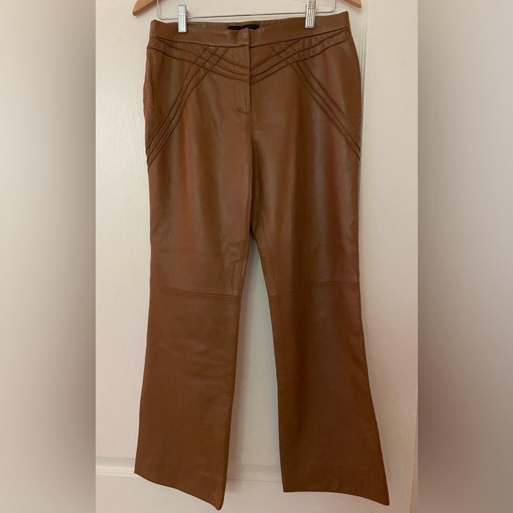 Brown leather lined pants